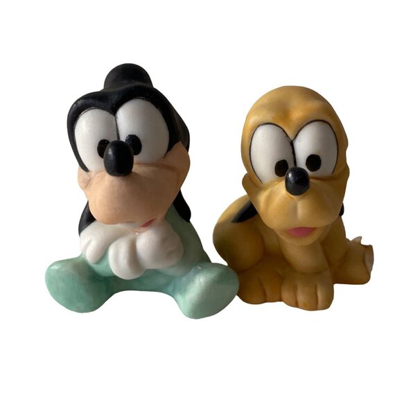 VTG Disney Babies Goofy Pluto Park Ceramic Figurines Lot of 2 - Picture 1 of 11